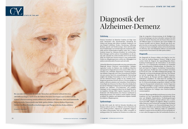 DFP-Literaturstudium: Diagnostik der Alzheimer-Demenz