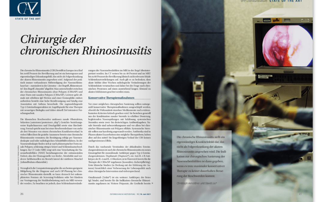 DFP-Lite­ra­tur­stu­dium: Chir­ur­gie der chro­ni­schen Rhinosinusitis